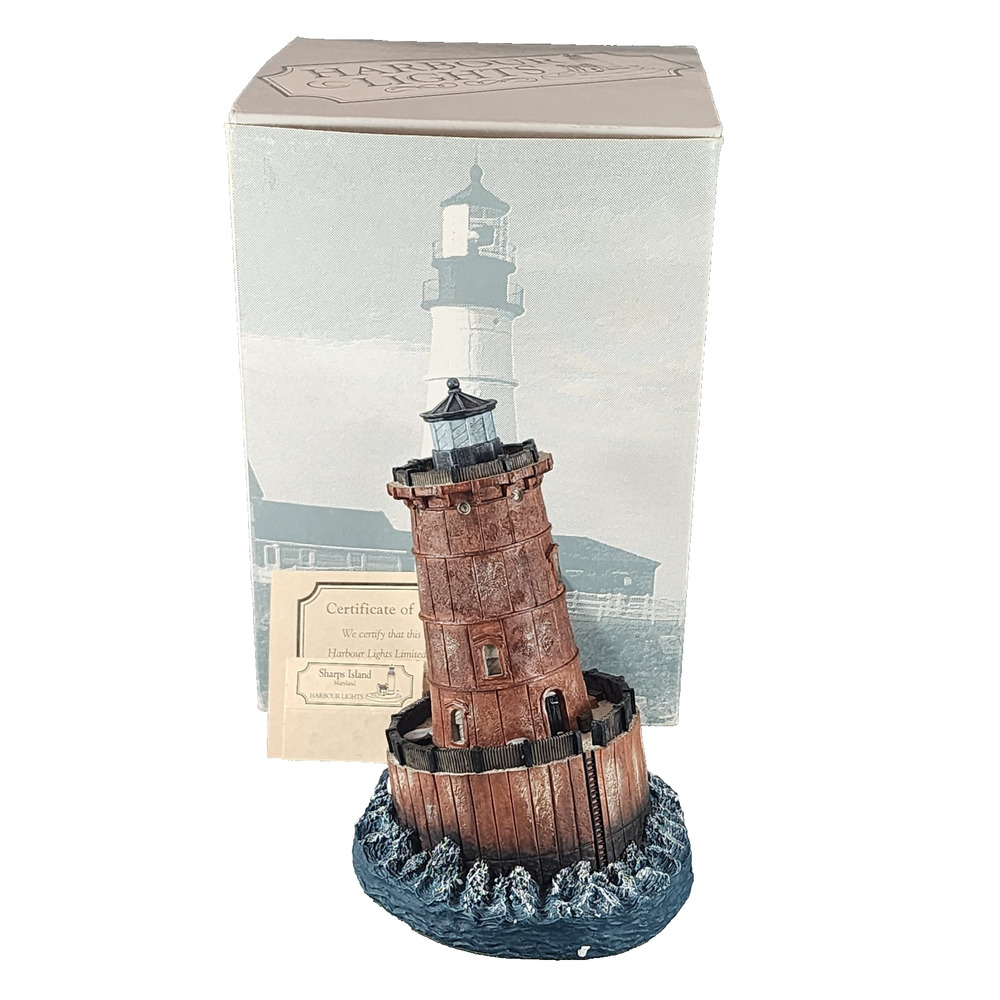 Harbour Lights Lighthouse Sharps Island Maryland #185 w/Box, COA